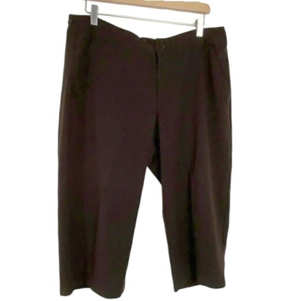 Christopher & Banks Capri Pants 14 Brown Stretch Cropped Mid‎ Rise Trousers